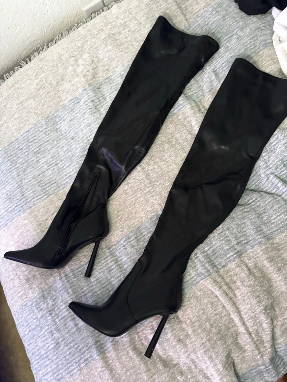 Steve Madden Black Over-the-Knee Pointed Stiletto Boots